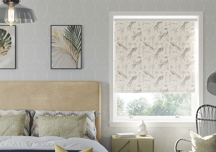 Tropical Birds, Golden Silver - Roller Blind - Image 3